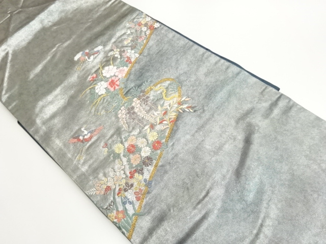 JAPANESE NAGOYA OBI / WOVEN FLOWERS