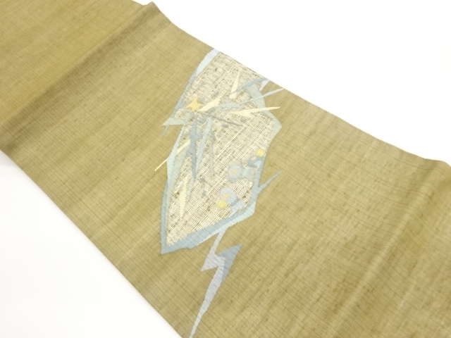 JAPANESE NAGOYA OBI FOR SUMMER / TSUMUGI / KIN-TOSHI / WOVEN ABSTRACT