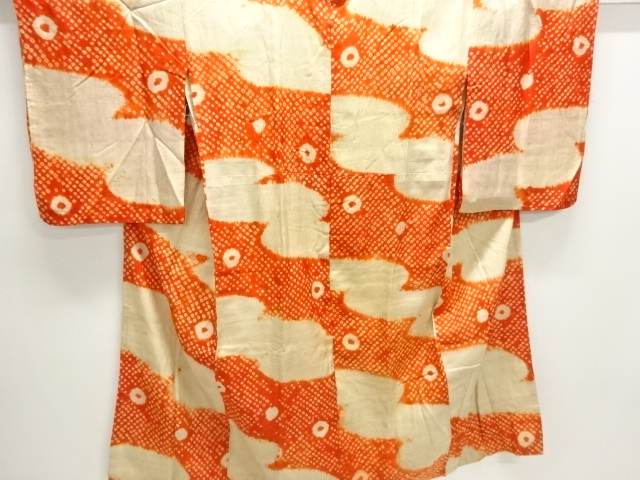 JAPANESE KIMONO / ANTIQUE JUBAN / SILK / SHIBORI / MIST