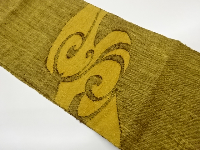 JAPANESE KIMONO / HAND WEAVING MAWATA TSUMUGI ABSTRACT PATTERN WEAVING