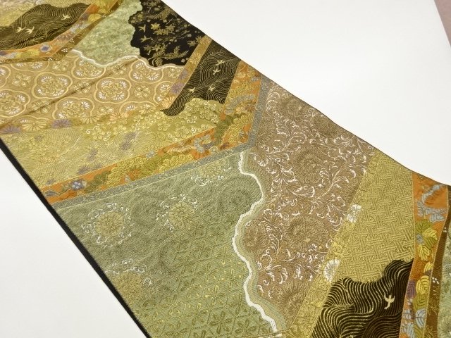 JAPANESE FUKURO OBI / WOVEN TRADITIONAL PATTERN / BY HATTORI ORIMONO