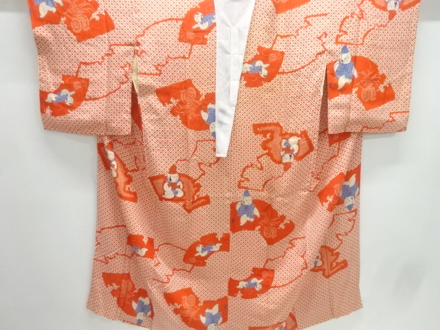 JAPANESE KIMONO / ANTIQUE JUBAN / SILK / KINSHA / CARRIAGE