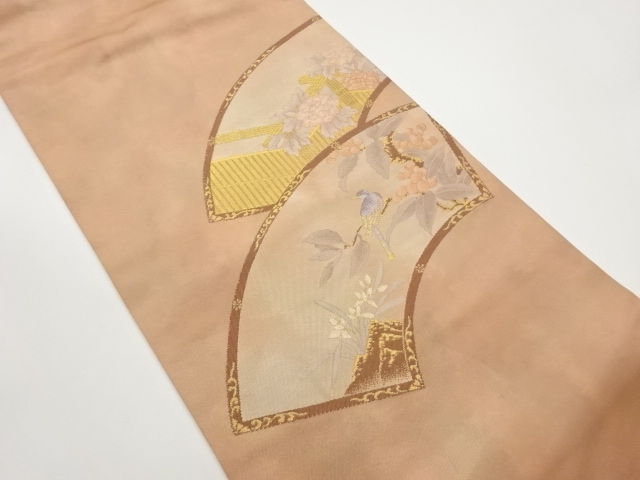 JAPANESE KIMONO / JIGAMI / A FLOWER / GRASS PATTERN WOVEN IT NAGOYA OB