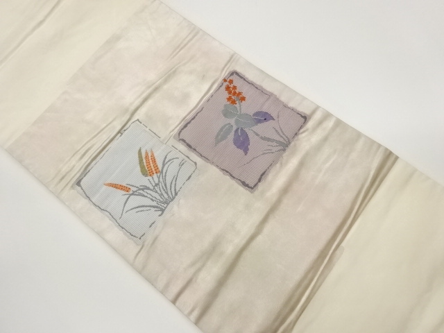 JAPANESE KIMONO / FLOWER / GRASS PATTERN WEAVING SHIKISHI PAPER NAGOYA