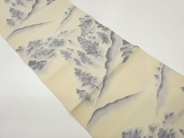 JAPANESE KIMONO / CHIKUZEN HAKATA PERIOD FIGURE PATTERN WEAVING NAGOYA