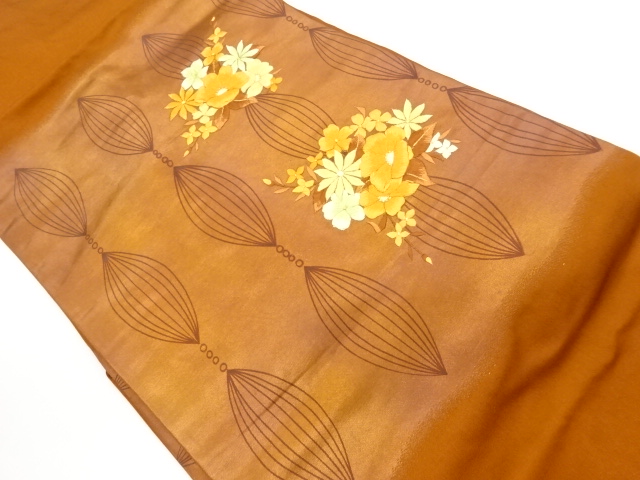 JAPANESE NAGOYA OBI / EMBROIDERY / FLOWERS