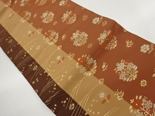 JAPANESE NAGOYA OBI / WOVEN FLOWERS