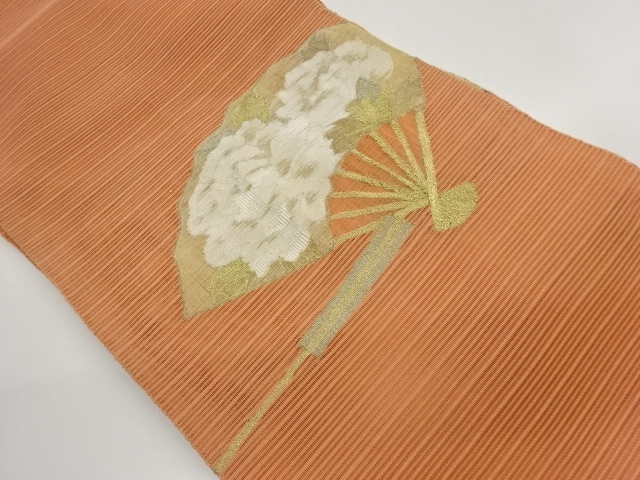 JAPANESE NAGOYA OBI FOR SUMMER / WOVEN PEONY