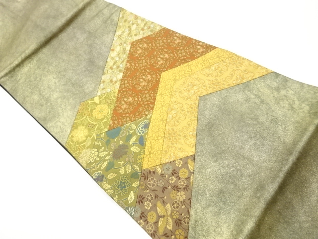 JAPANESE FUKURO OBI / WOVEN FLOWER ARABESQUE
