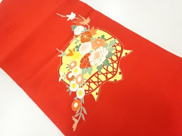 塩瀬花籠模様刺繍名古屋帯