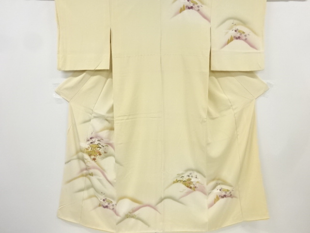 リサイクル　屋敷に草花模様刺繍訪問着