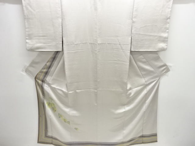 JAPANESE KIMONO / HOMONGI / SILK / BAMBOO GRASS & LEAVES / ARTIST WORK