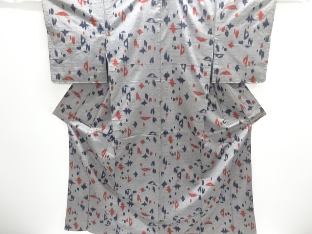 JAPANESE KIMONO / SILK / HAND WOVEN / FUSHI TSUMUGI / KASURI PATTERN