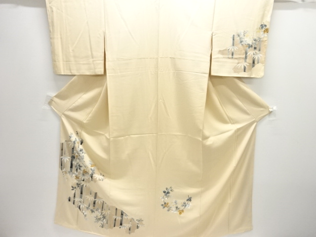 JAPANESE KIMONO / HOMONGI / SILK / BAMBOO GRASS & HEAVENLY BAMBOO