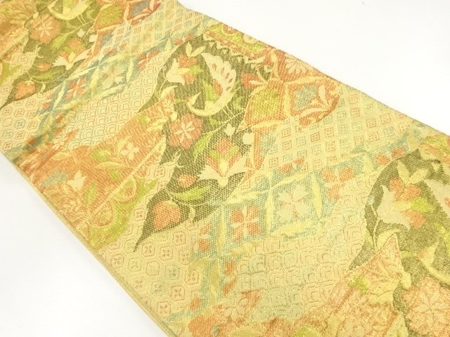 佐賀錦花鳥に古典柄織出し袋帯