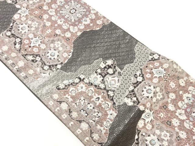 アンティーク　唐花模様織り出し袋帯(材料)