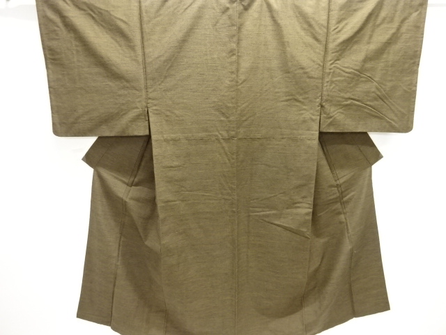 編み目模様織出し手織り紬男物着物アンサンブル