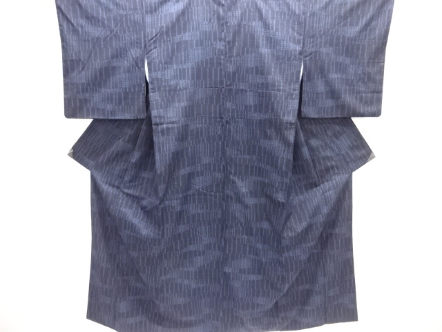 抽象模様織り出し本場結城紬80亀甲着物(石下)
