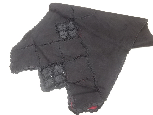 リボン刺繍　花模様ショール