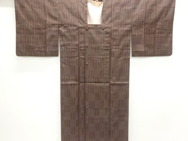 縞模様織出し雨コート