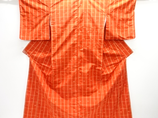 JAPANESE KIMONO / SILK / TSUMUGI / WOVEN STRPE & KASURI PATTERN