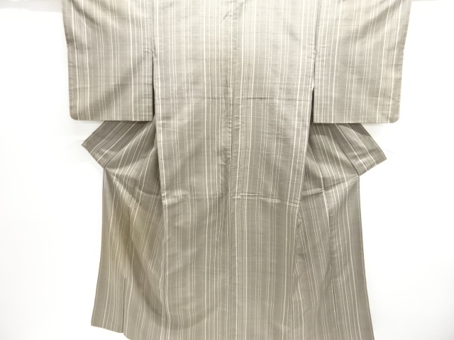 JAPANESE KIMONO / ANTIQUE KIMONO / SILK / TSUMUGI / WOVEN STRIPE