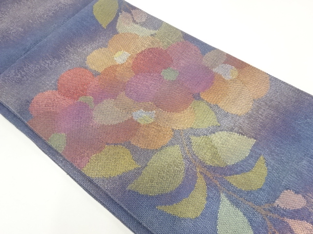 JAPANESE KIMONO / FUKURO OBI / SILK / WOVEN FLOWERS