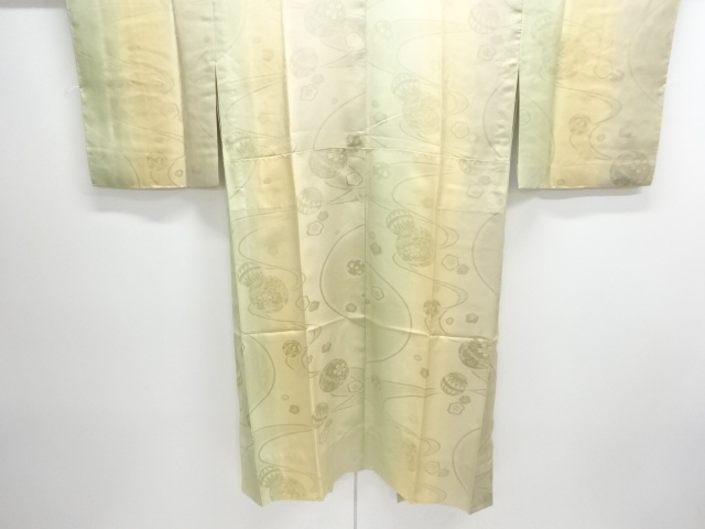 JAPANESE KIMONO / UNUSED HITOE JUBAN / SILK / WOVEN MARI BALL & FLOWERS