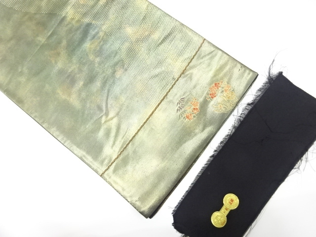 酒井守製　引箔　花丸模様織り出し　袋帯