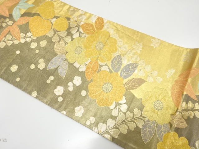 JAPANESE KIMONO / FUKURO OBI FOR FURISODE / SILK / WOVEN TSUJIGAHANA