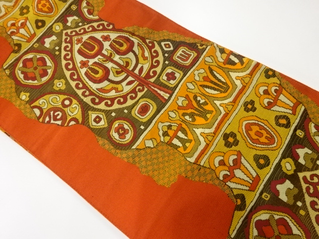 JAPANESE KIMONO / VINTAGE NAGOYA OBI / WOVEN FLORAL SARASA