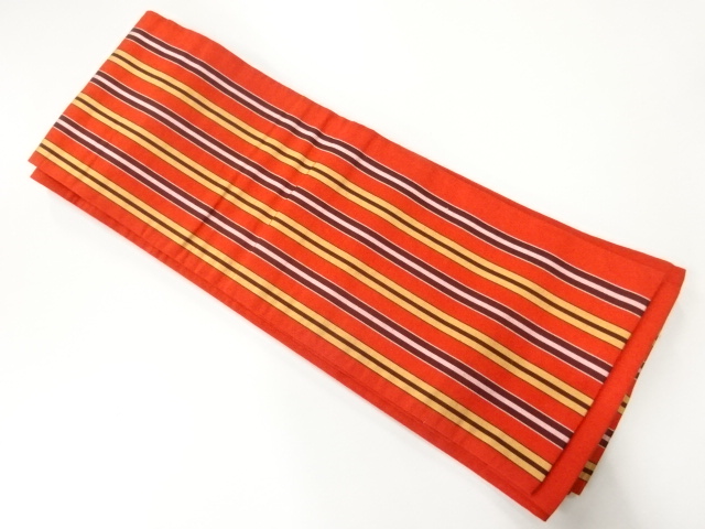 JAPANESE KIMONO / VINTAGE HANHABA OBI / CHIKUZEN HAKATA / WOVEN STRIPE