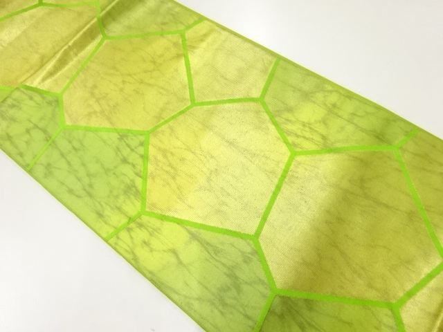 JAPANESE FUKURO OBI / WOVEN ABSTRACT KIKKO PATTERN