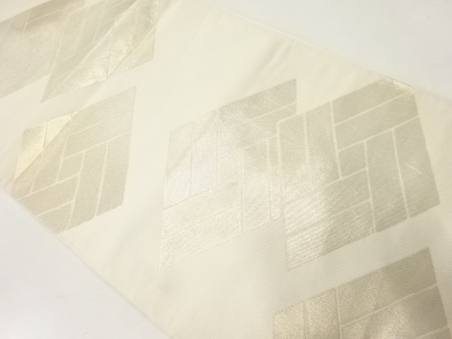 JAPANESE KIMONO / ANITQUE FUKURO OBI / SILK / WOVEN RHOMBUS