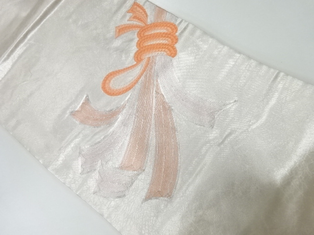 JAPANESE NAGOYA OBI / EMBROIDERY / NOSHI PATTERN