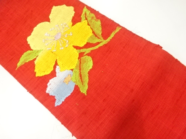JAPANESE NAGOYA OBI / TSUMUGI / WOVEN FLOWER