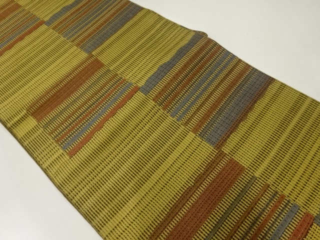 JAPANESE NAGOYA OBI / WOVEN ABSTRACT CHECKERED