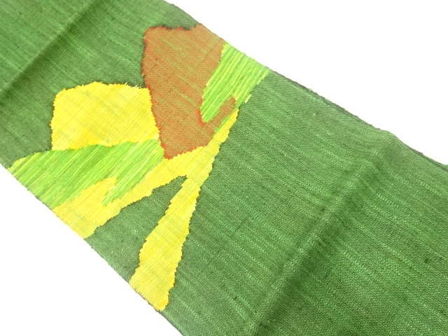 JAPANESE KIMONO / NAGOYA OBI / SILK / HAND WOVEN / MAWATA TSUMUGI / MOUNTAINS