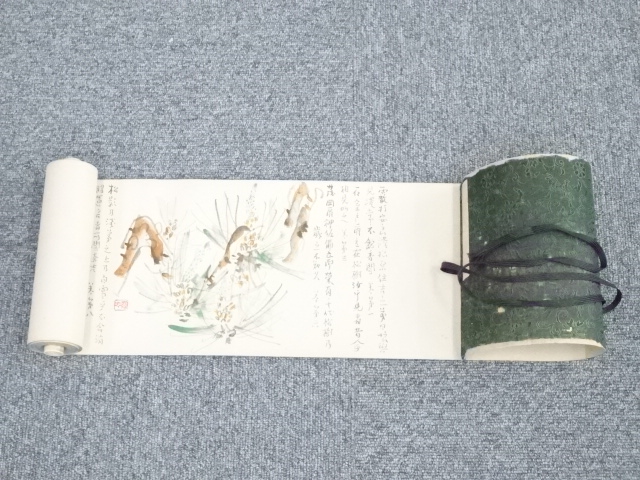 早川幾忠筆　花図　肉筆紙本巻物