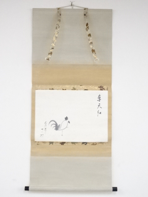 JAPANESE HANGING SCROLL / HAND PAINTED / ROOSTER BY URINSAI