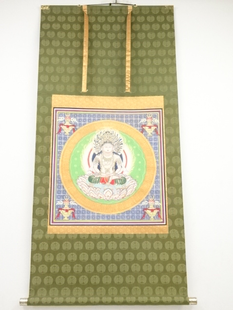 胎蔵界大日如来　肉筆紙本掛軸（高野山建部快運箱書）