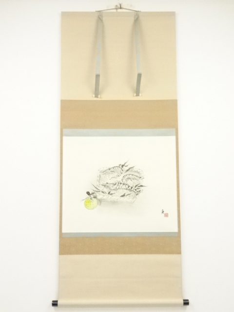 徳力富吉郎筆　くるま海老　肉筆紙本掛軸（共箱）