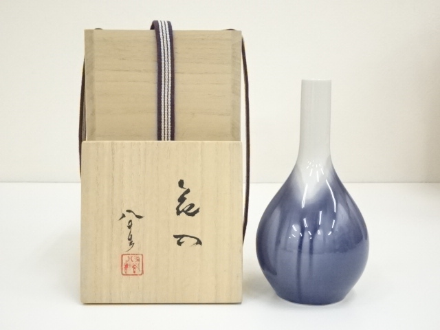 九谷焼　四代　徳田八十吉造　花瓶（共箱）