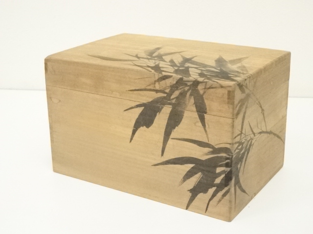 細川三斎流　観翠庵　森山祥山筆　桐製笹絵茶箱